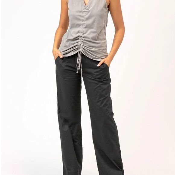 XCVI Black Fold Over Pants 4 Pocket 
Stretch poplin - 98/2 Cotton/Spandex NWT - Picture 1 of 6